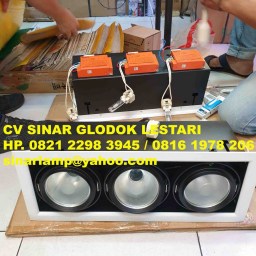 Downlight Lampu CDM-T 70W G12 3 Lobang CDMT G12 830 70W x 3